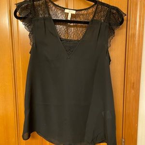 Joie sheer silk top with lace details